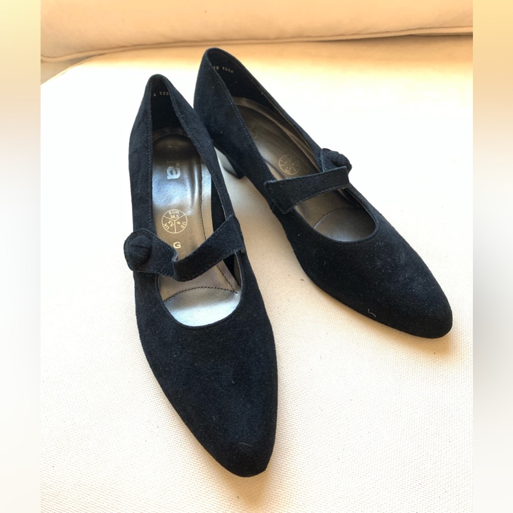 ARA Lyndon Block Heel Pump Black Size 8 / 38.5 Woman’s